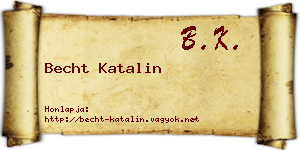 Becht Katalin névjegykártya